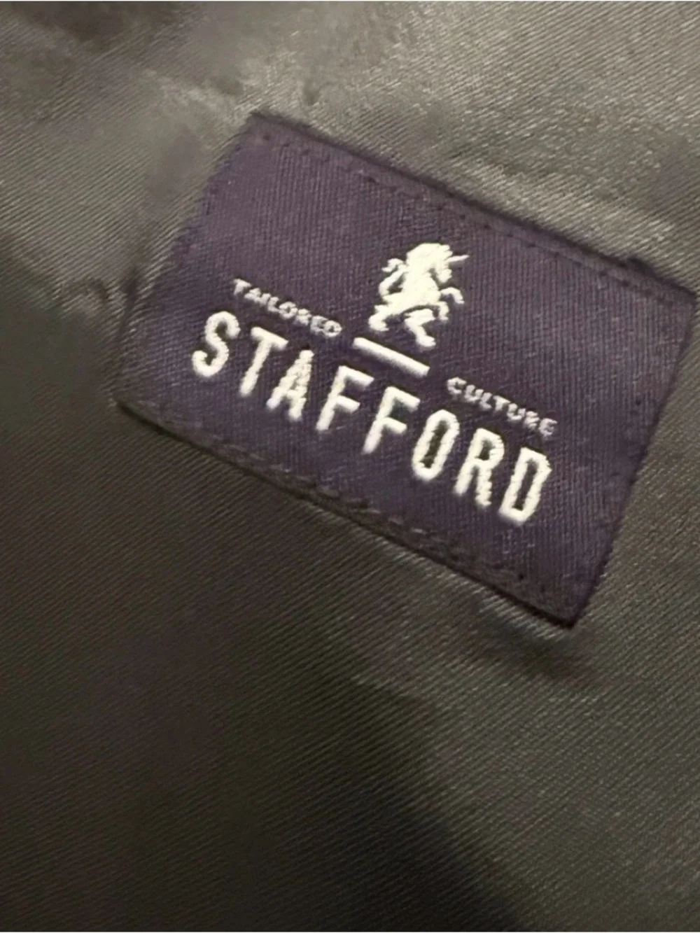 STAFFORD 2 Piece Super 100’s Wool Jacket and Vest Charcoal Striped Size 48S